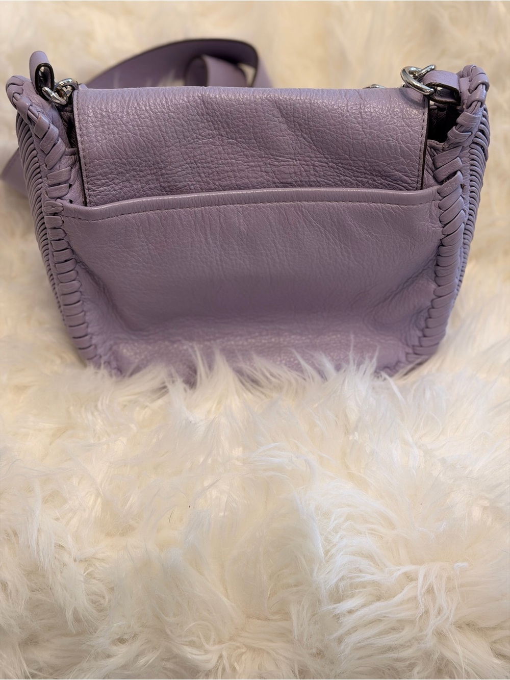 Aimee Kestenberg Leather Lavender Crossbody Shoulder Bag - Picture 6 of 7